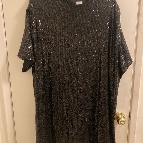 H &M Black Sequin Shift Dress,XXL,Party,Special Occasion - Picture 4 of 9